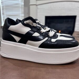 Ash Black and White Platform Sneakers